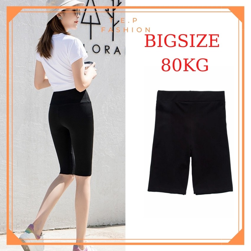 Quần Legging Lửng Ngố Xuất Hàn Nâng Mông Cạp Cao Gen Bụng Co Dãn 4 Chiều Size To Đại Bigsize 80kg Tep Fashion - LGNGO03