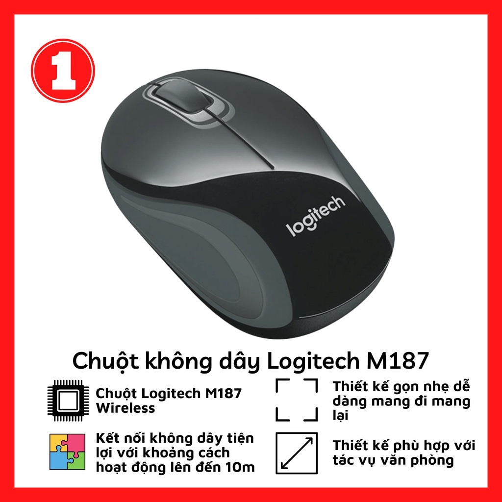 CHUỘT KHÔNG DÂY LOGITECH M171, M235, M187, G308 - HÀNG CÔNG TY