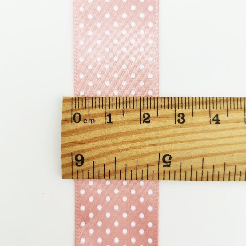 Cuộn ruy băng satin 25 yards 25mm hoạt hình in chấm bi trang trí gói quà