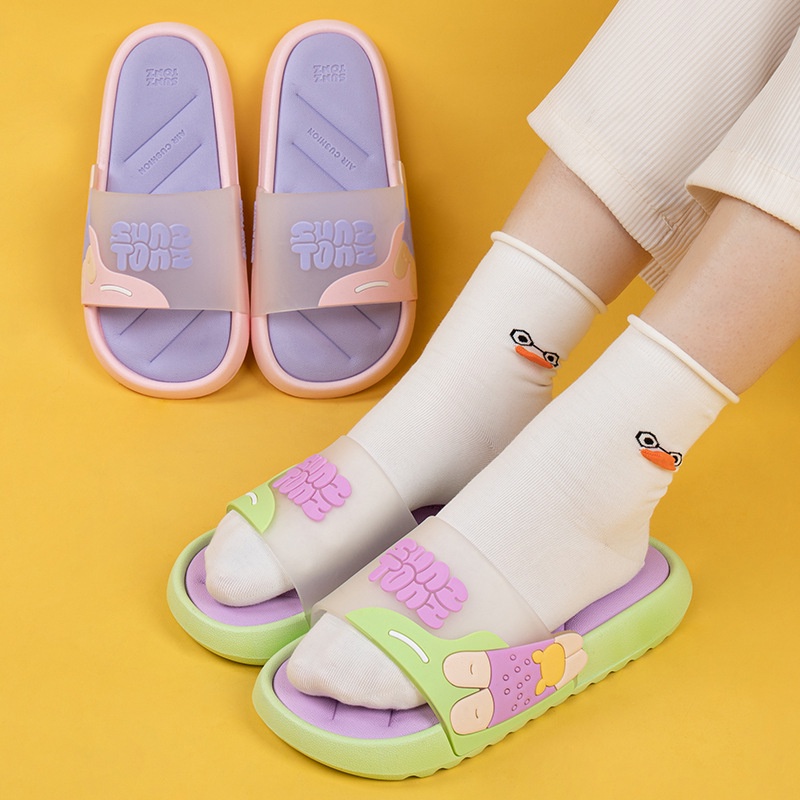 Dép Quai Ngang Trong Suốt In Chữ Thời Trang Mùa Hè Cho Cặp Đôi