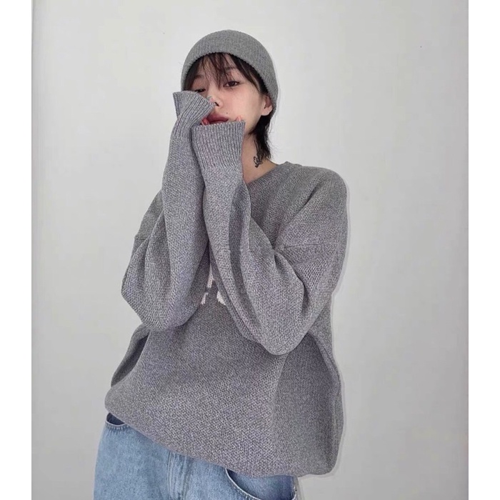 Áo OIOI  Nữ [FREESHIP]  Áo form rộng dài tay, zip màu ghi cá tính Ulzzang