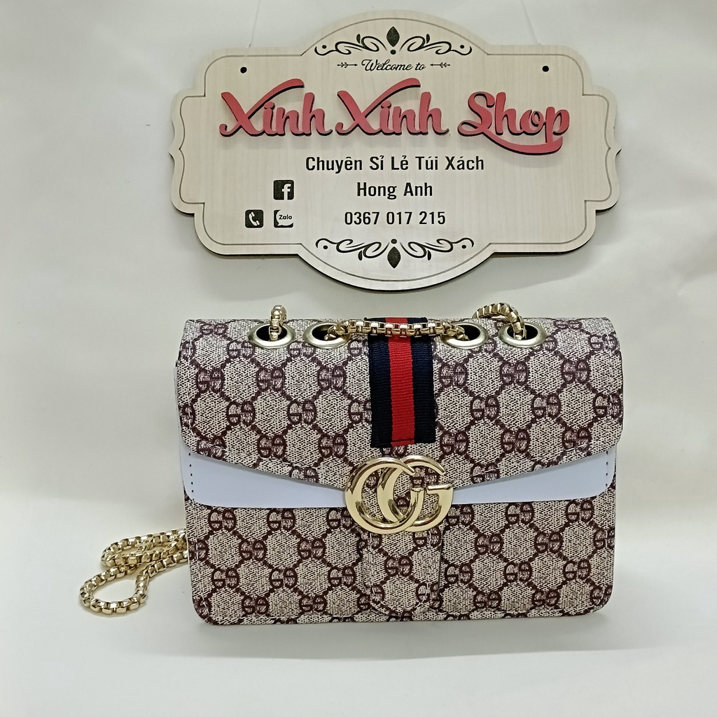 Túi xách nữa G.C có dây đeo chéo xích đặc siêu sang hợp mọi thới trang công sở, đi chơi, dạo-GCXĐ1