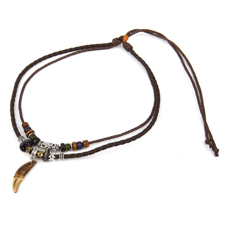 Vòng cổ mặt răng sói phong cách Bohemian