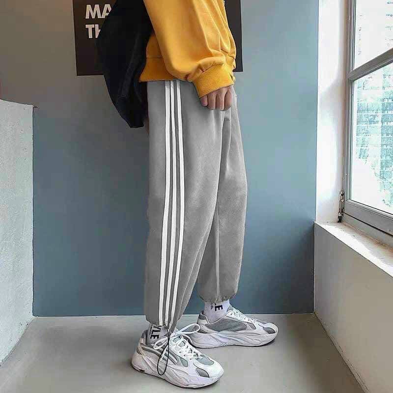 Quần dài nam Unisex ống rộng 3 sọc dây rút gấu mặc 2 kiểu jogger và ống suông mặc nhà thể thao phong cách siêu ngầu