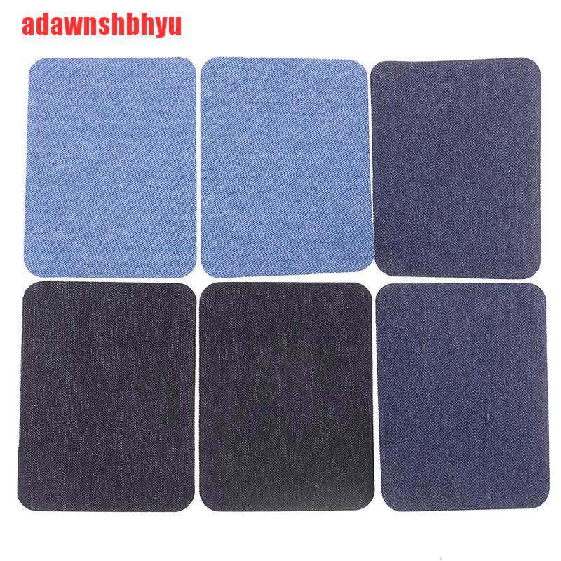 [adawnshbhyu] Bộ 6 Miếng Vá Quần Jean Cotton Hỗn Hợp 3 Màu Ủi Trên Denim
