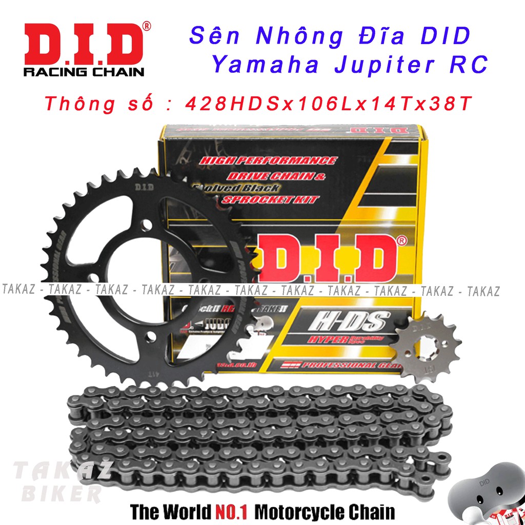 Sên nhông đĩa DID Jupiter RC - HDS 10 ly Thái Lan B1 mã sp