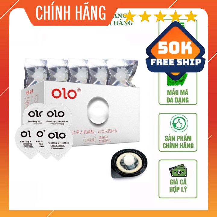 Bao cao su Bi Mềm Nhiều gel bôi trơn OLO Growth hộp 5 bao và 5 bi