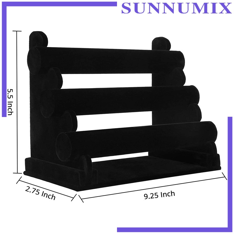 Sunnimix] Giá Đỡ Ba Tầng Bằng Nhung Trưng Bày Trang Sức Vòng Tay / Dây Buộc