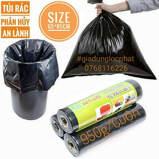 Túi đựng rác tự tiêu An Lành size đại 65 x 85 x 950gr / cuộn