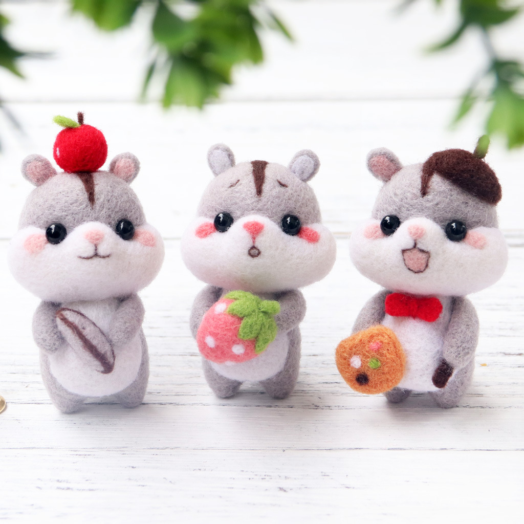 [Có video hướng dẫn + dụng cụ] Loạt phim hoạt hình Hamster / búp bê tự làm bằng nỉ / trang trí châm cứu handmade / quà tặng cho bạn trai