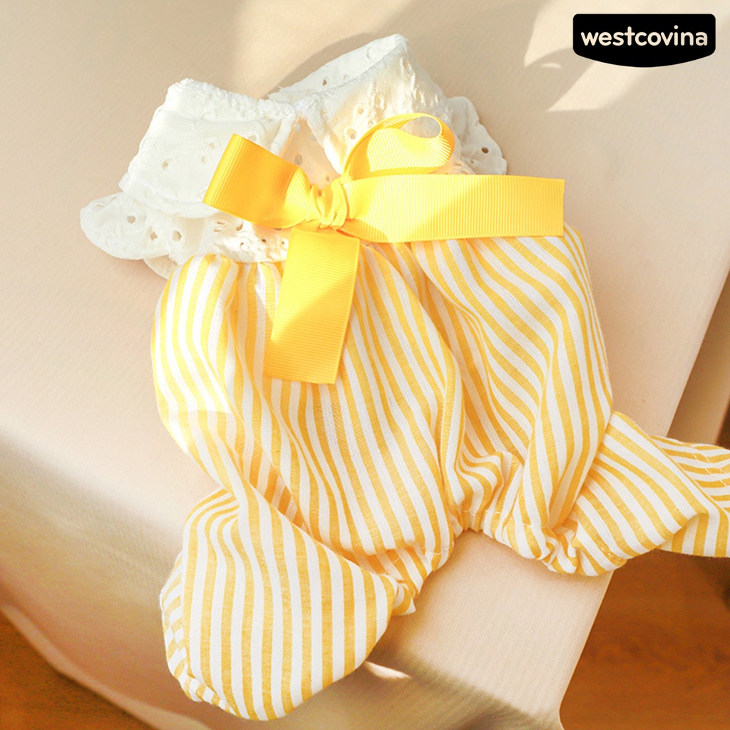 [Mới]♞Áo Liền Quần Eo Cao Đính Nơ Thời Trang Mùa Hè Cho Cún Cưng