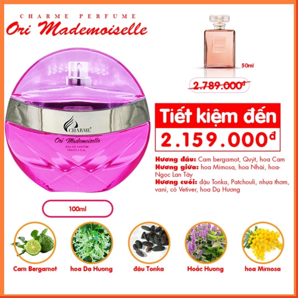 Nước hoa nữ Charme Ori Mademoiselle 75ml