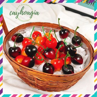 Mua 5 tặng 1 - Quả Chery nhựa vô cùng đẹp mắt - Phụ kiện trang trí không gian đẹp - Đạo cụ chụp ảnh xinh xắn