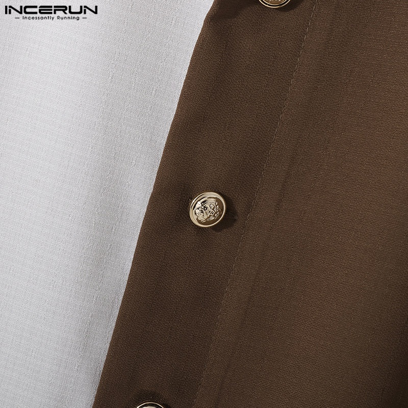 Set đồ mùa hè 2 món INCERUN gồm áo tay ngắn đơn giản và quần ngắn cho nam