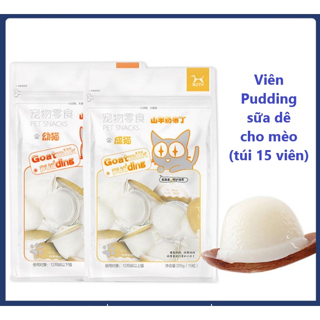 Viên pudding sữa dê Both bổ sung canxi cho mèo cưng 15g * 15