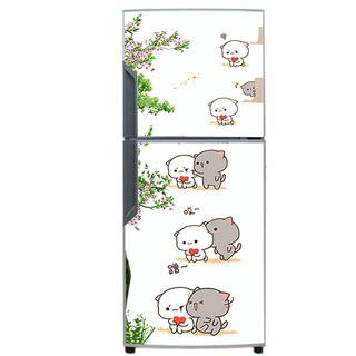 Decal trang trí tủ lạnh mẫu Thú Cute