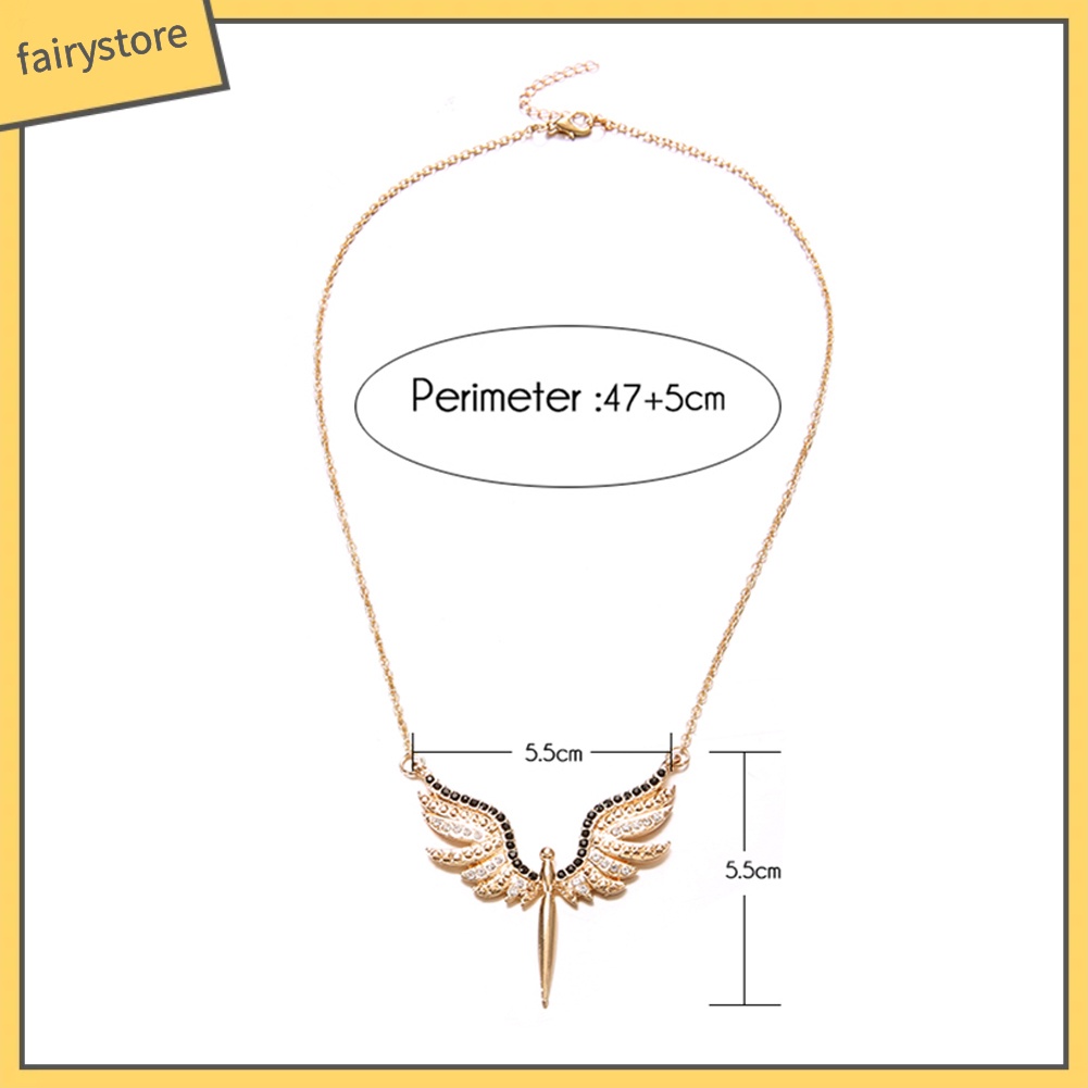 Vòng cổ Mặt Hình Đôi Cánh Thiên Thần Phối Đá Nhân Tạo Thời Trang