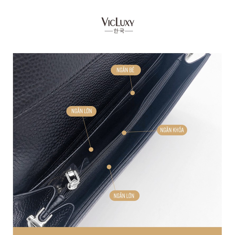 Clutch nữ da thật cao cấp Vicluxy VT21001