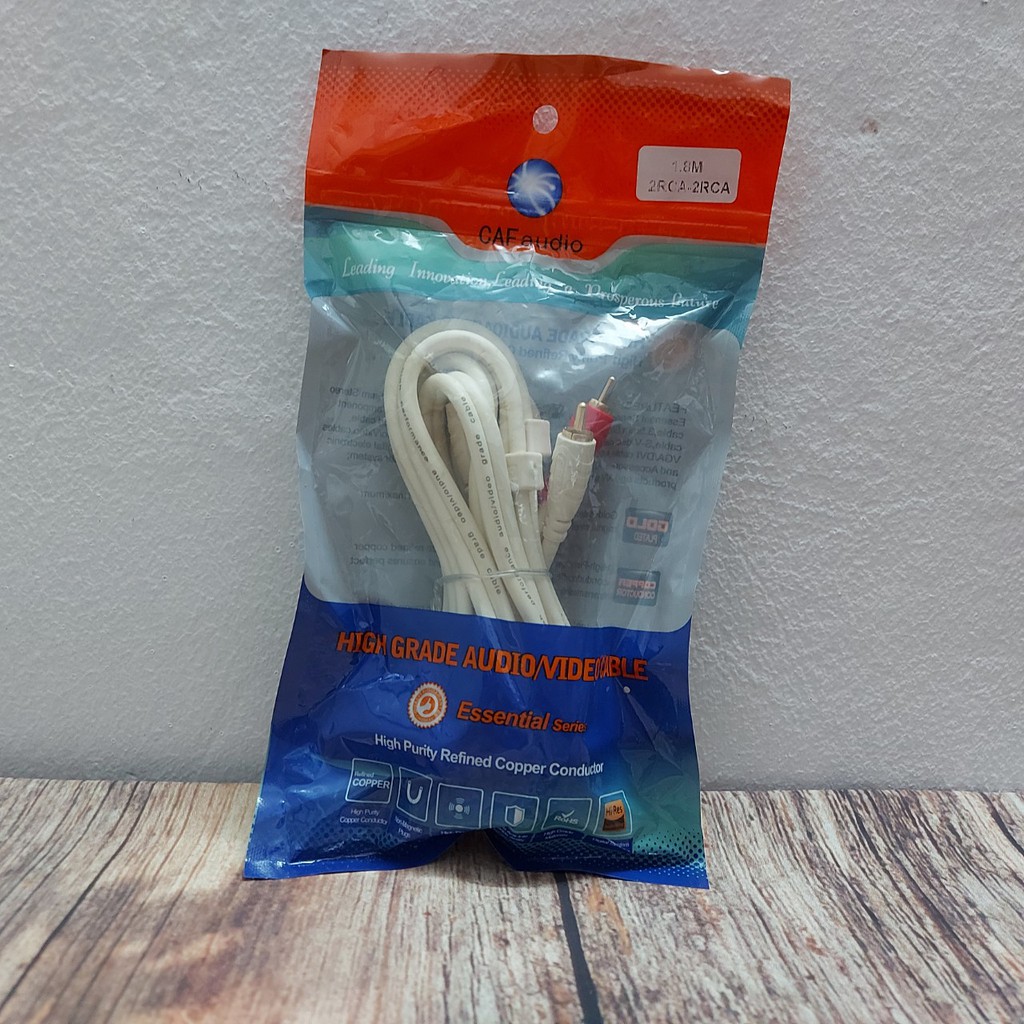 Cáp AV 2 ra 2 đầu hoa sen CAF dài 1.2m/1.8m siêu xịn-Dùng cho kết nối âm thanh của nhiều thiết bị