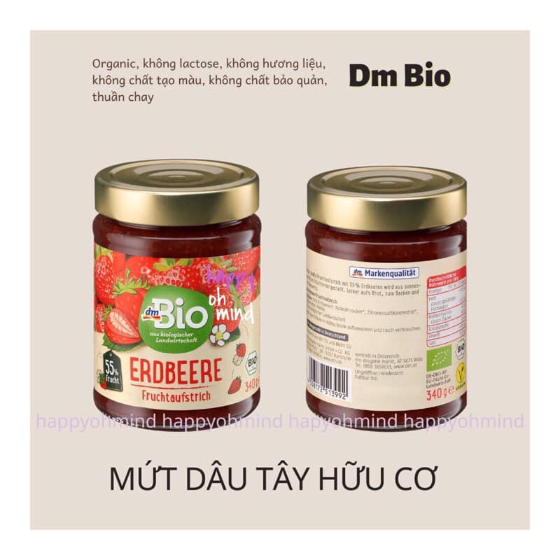 Mứt dâu tây hữu cơ DMBio (340g)