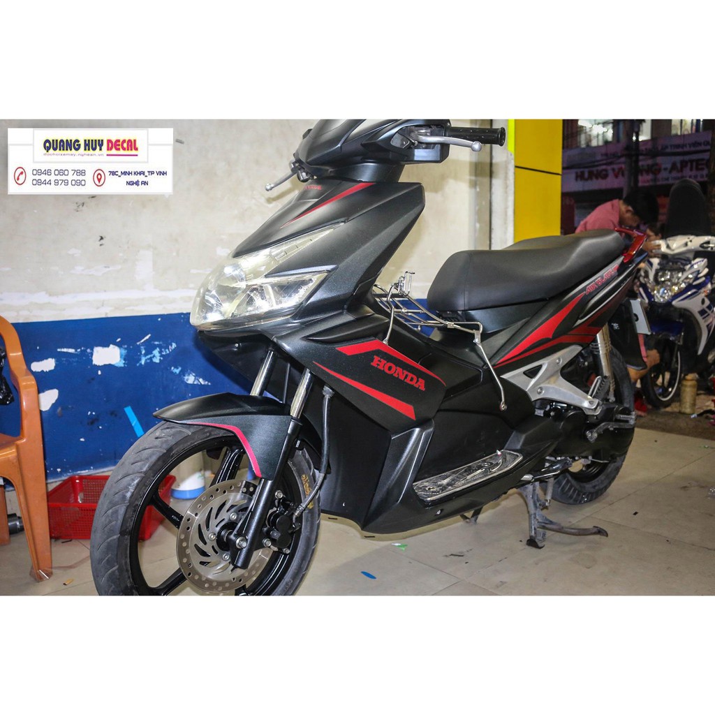 Tem trùm air blade ♦FREESHIP♦ đen chỉ đỏ đời 2007-2010, độ team trùm ab dán phủ dàn áo xe đỏ đen rẻ đẹp