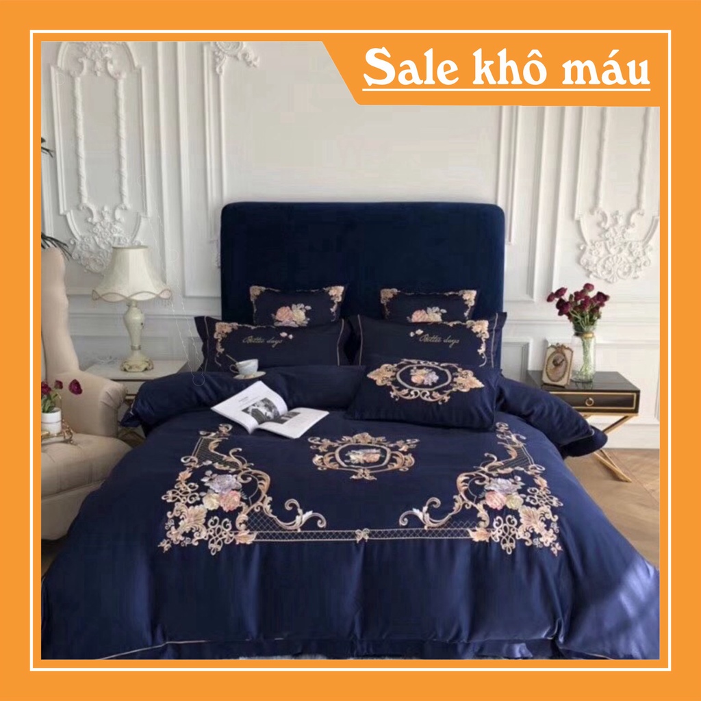 Bộ chăn ga giường tencel hoa lụa cao cấp 4 món miễn phí bo chun mọi kích thước | BigBuy360 - bigbuy360.vn