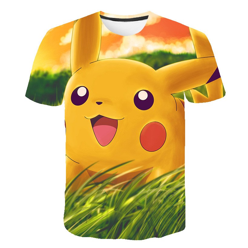 Áo thun HUQISHA cho nam in hình Pokemon cơ bản