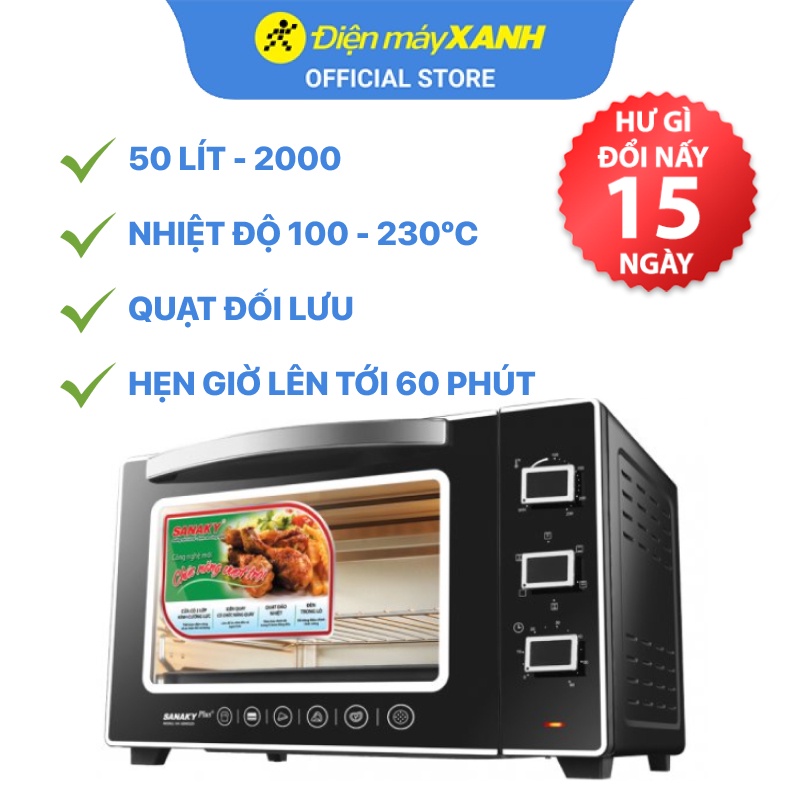 [Mã ELHADEV giảm 4% đơn 300K] Lò nướng Sanaky VH5099S2D 50 lít