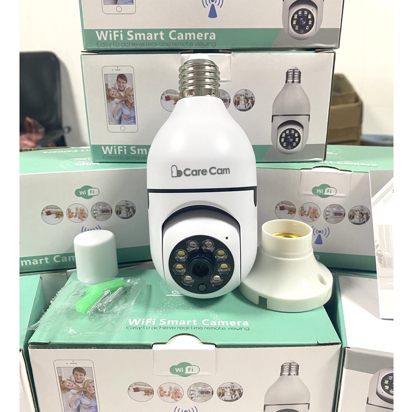 Camera wifi trong nhà 8 Led - XEM ĐÊM CÓ MÀU- Dùng Đuôi Bóng Đèn dòng 220V Xoay 360 Độ , độ phân giải 3.0mpx, đàm thoại