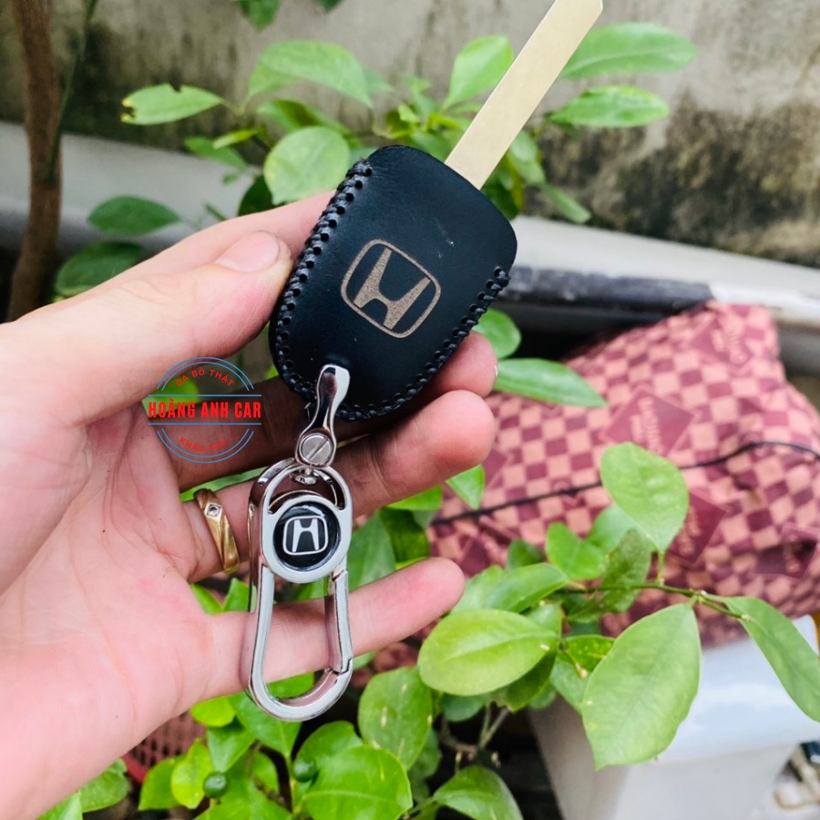 Bao da chìa khoá Honda Brio, City 2013-2015 chìa khoá cơ da thật khâu tay