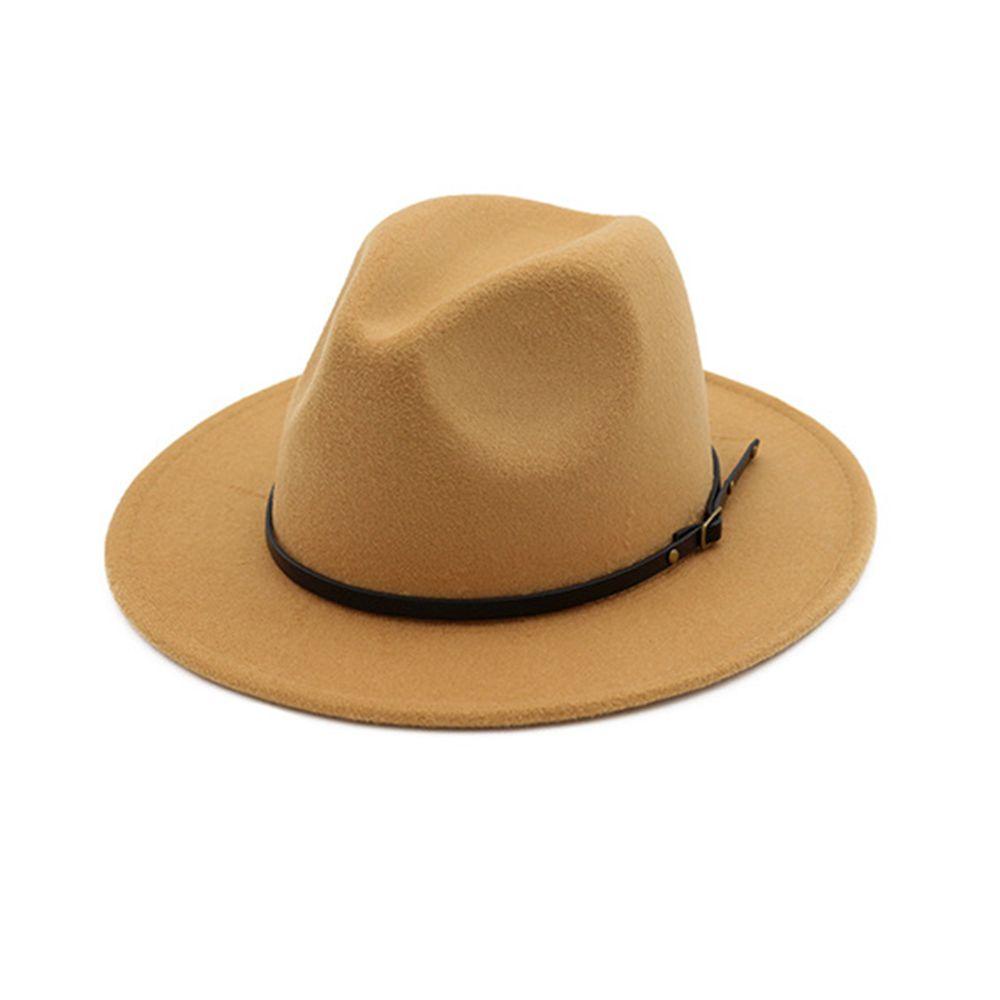 ROSE Mũ Fedora Vải Nỉ Có Khóa Thắt Lưng Phong Cách Panama Jazz Cổ Điển
