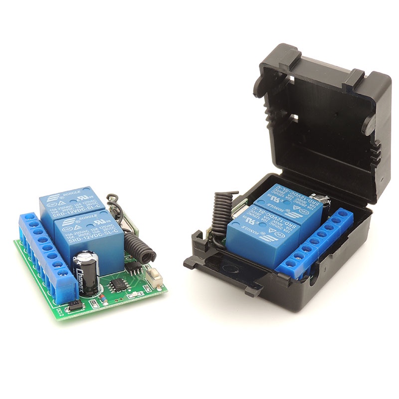 Bộ rơ le không dây và điều khiển thu tín hiệu DIESE phạm vi rộng 433MHz Rf DC12V 10Amp cho gara/cửa/đèn/mô tô/động cơ