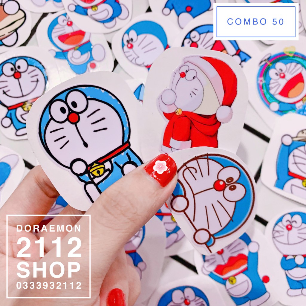 50 tem hình dán sticker Doraemon