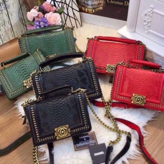 Túi CN da rắn viền xích size 20 ,25