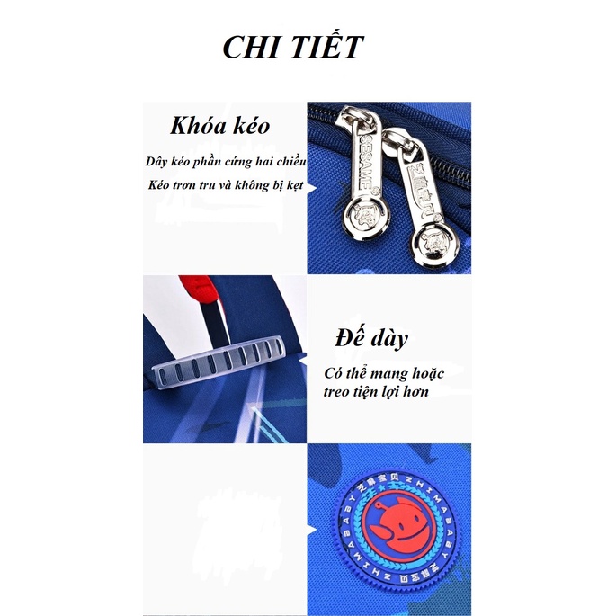 Balo chống gù dáng hộp cho bé trai và bé gái in hình siêu dễ thương 758