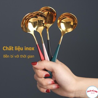 Combo 5 Thìa Inox Mạ Vàng Cán Dài Nhiều Mầu Sang Chảnh-00945