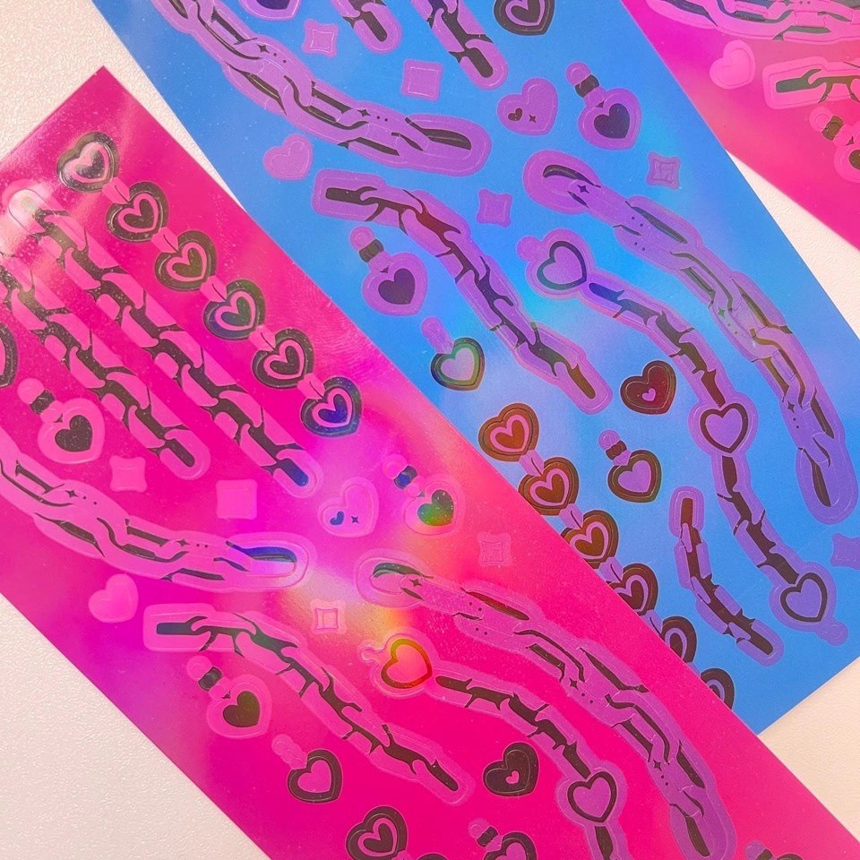 Sticker màu hologram laser kiểu Hàn Quốc trang trí DIY