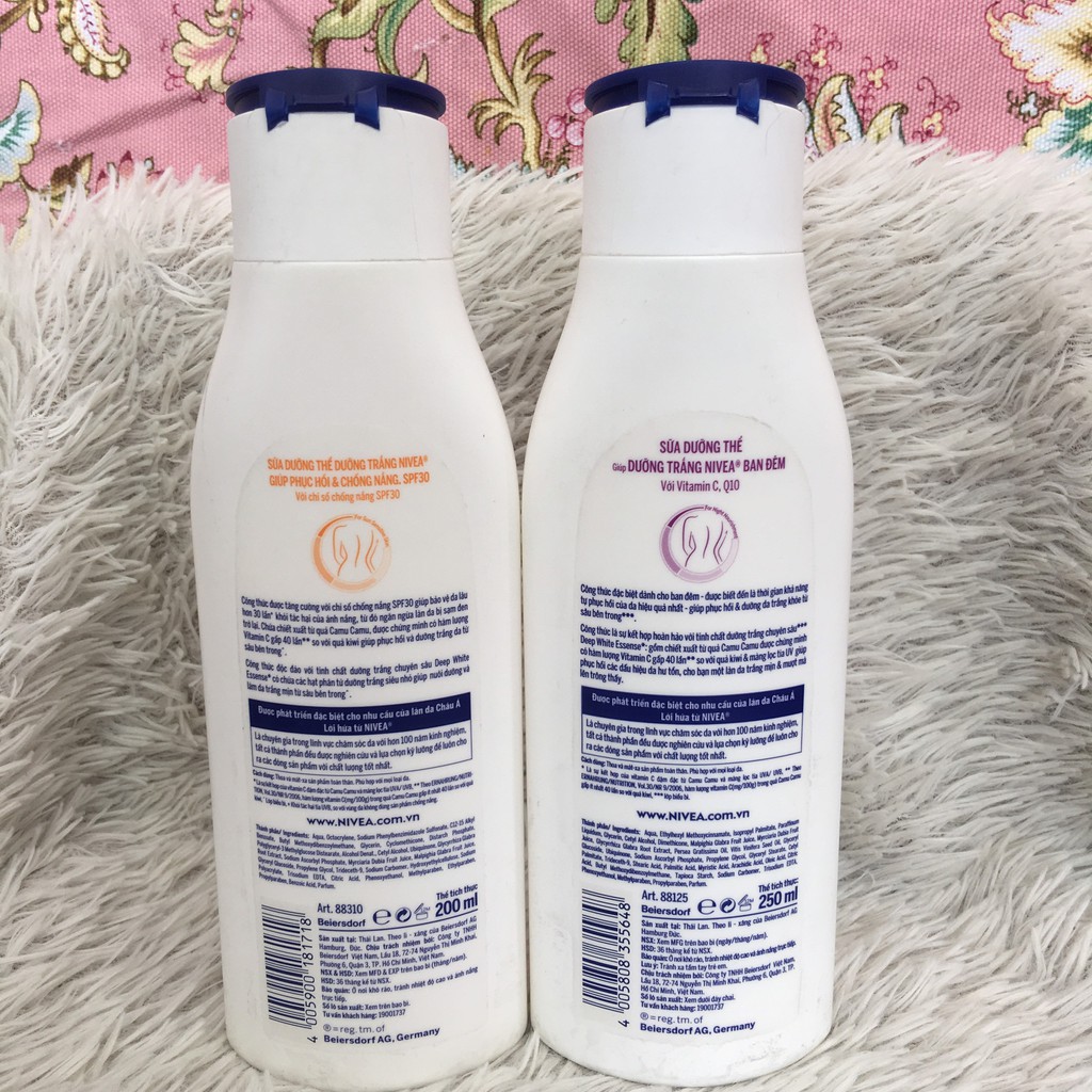 SỮA DƯƠNG THỂ TRẮNG DA, DƯỠNG ẨM, MỊN DA _NIVEA EXTRA WHITE REPAIR & PROTECT - NIVEA EXTRA WHITE NIGHT NOURISH (200ml)