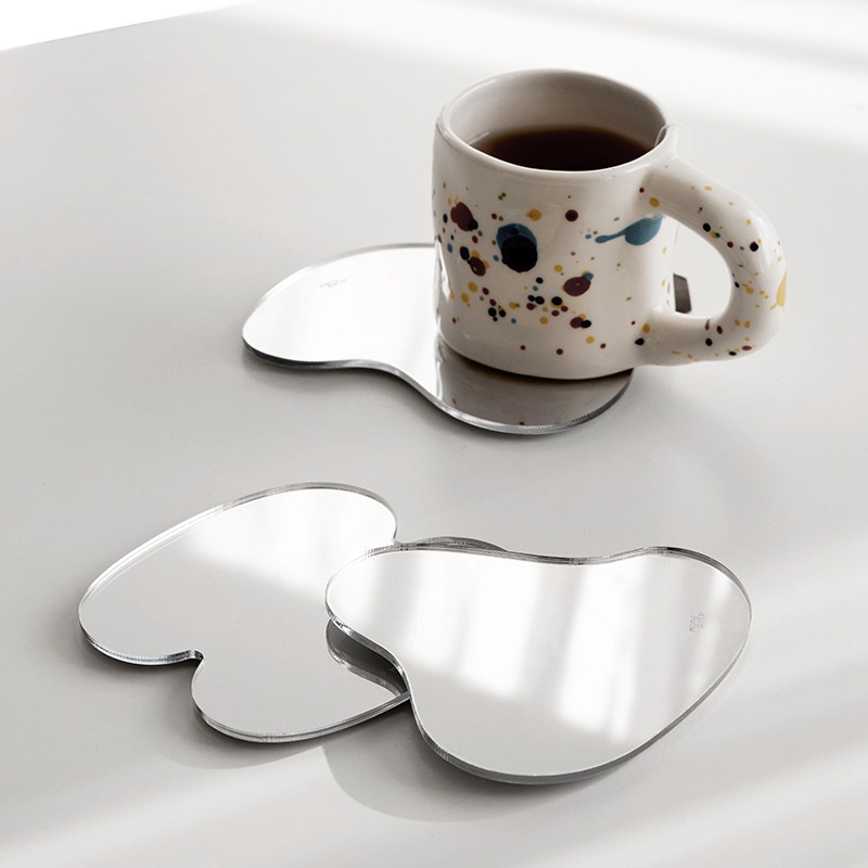 Đế lót mặt gương bằng acrylic có 3 kiểu dáng tùy chọn chịu nhiệt chống trượt phong cách Bắc Âu