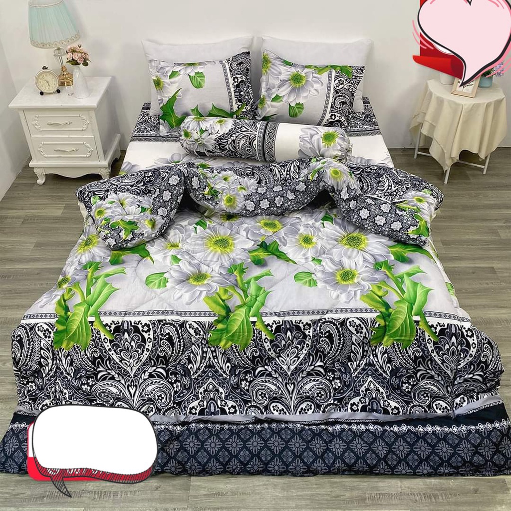 Chăn Phao Vải Cotton Poly,Được Trần Bông Dày,Chọn Mẫu Thoải Mái-mẫu lá ngọc