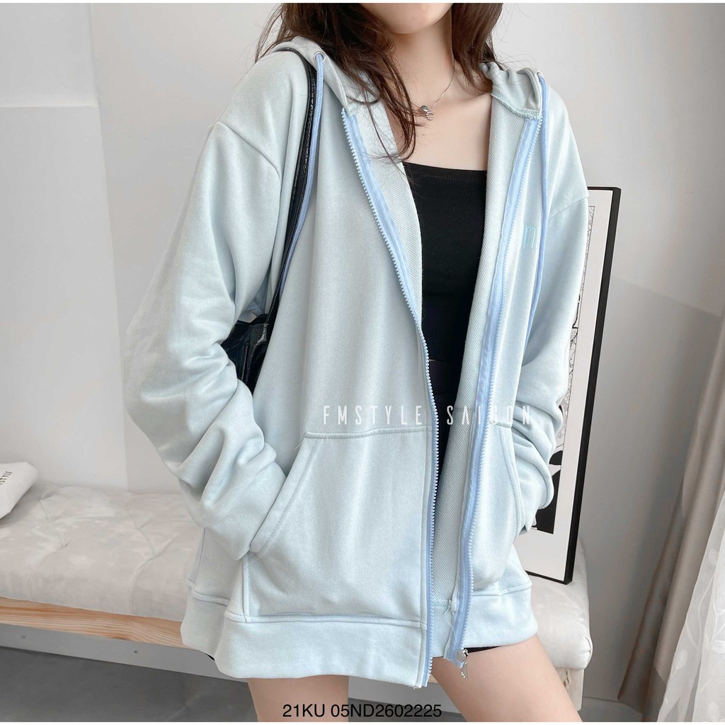 Áo khoác nỉ có nón chống nắng thêu SUMMER ulzzang thời trang nữ FmStyle SaiGon 21KU05ND2602 | BigBuy360 - bigbuy360.vn