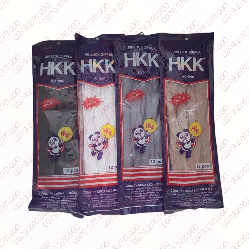 Dây khoá quần HKK nhãn xanh- 12 cái/1 túi