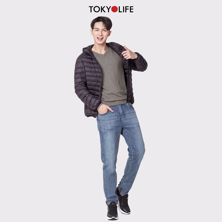 Áo Khoác Lông Vũ Cao Cấp Siêu Nhẹ, Ấm 3 lớp Nam mũ liền dài tay TOKYOLIFE H1/I7JCK603F