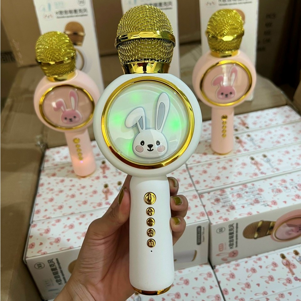 Micro karaoke bluetooth không dây mic karaoke bluetooth kèm loa bluetooth giá rẻ âm thanh to trầm ấm hát hay bắt giọng