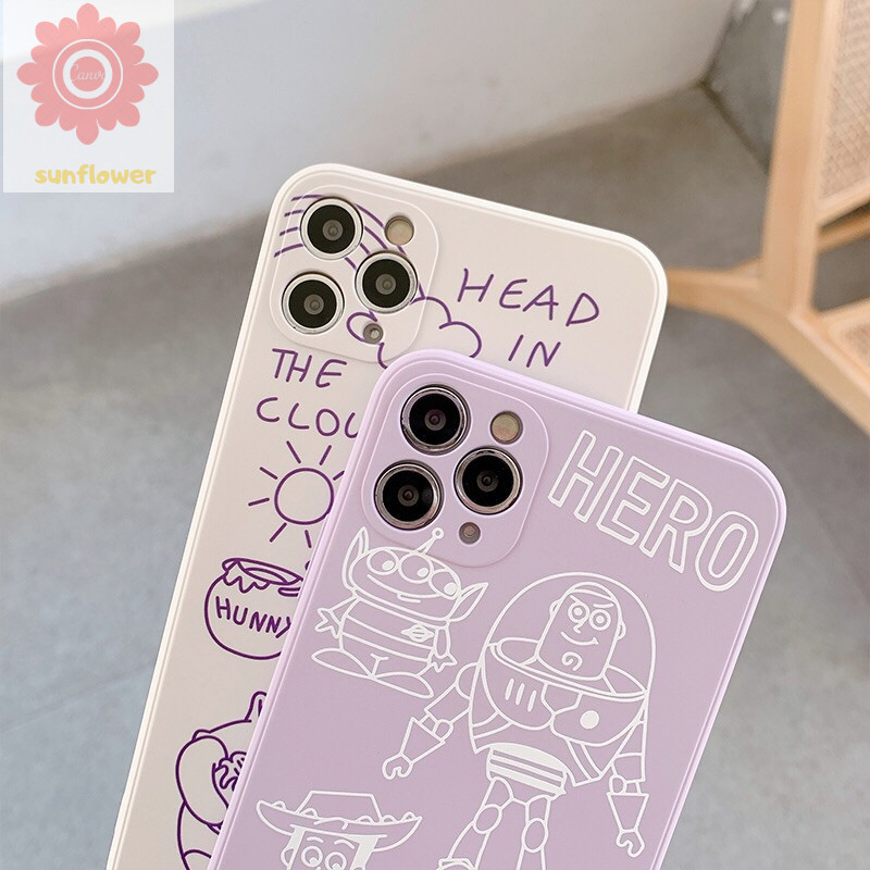 Toy Story Cute Cartoon Case iPhone 116 6s Plus 7 8 11Pro Max 7plus 8plus  iPhone X XR XS MAX SE Winnie the Pooh Liquid Silicone Straight Cube Cover