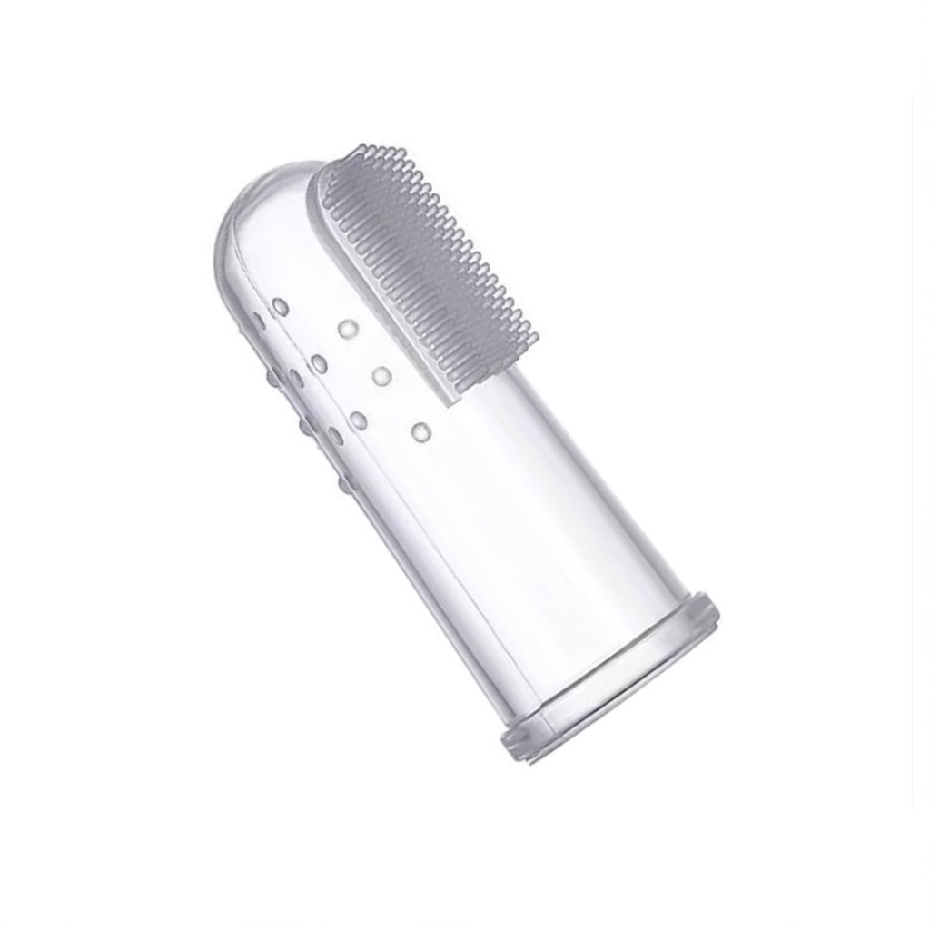 rơ lưỡi cho bé, rơ lưỡi xỏ ngón vệ sinh răng miệng cho bé SILICON