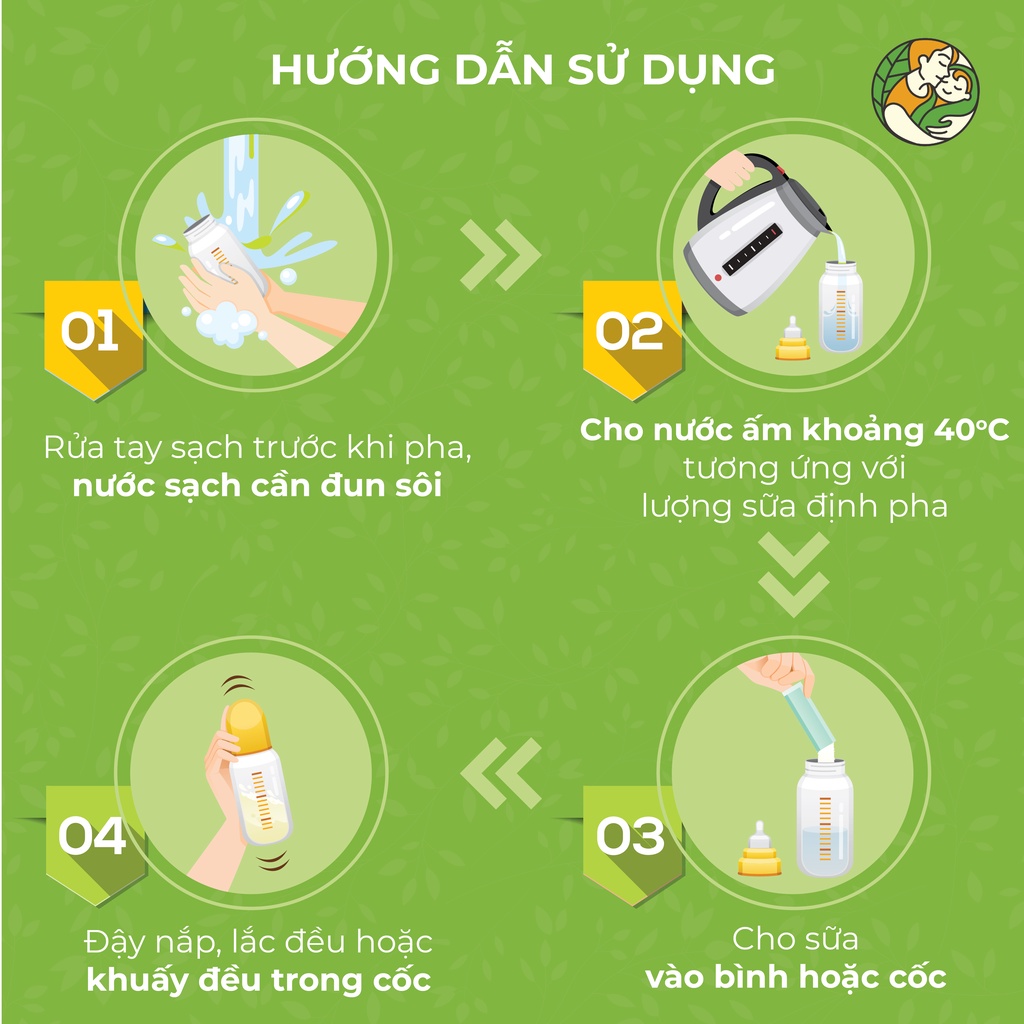 Combo 3 hộp Sữa non Green Daddy pedia bổ sung tinh chất rau củ dành cho bé biếng ăn, chậm lên cân, hộp 20 gói x 20g