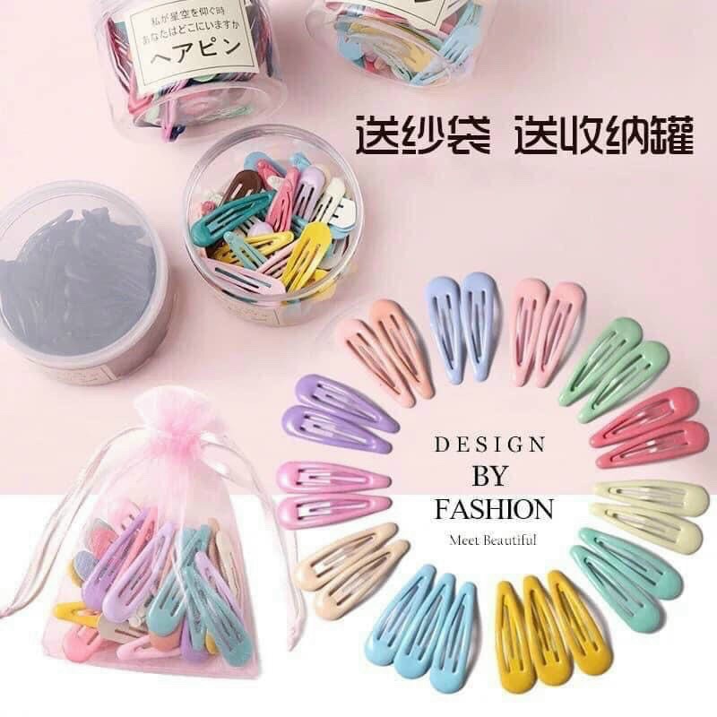 Hộp 20 kẹp tóc màu pastel siêu xinh