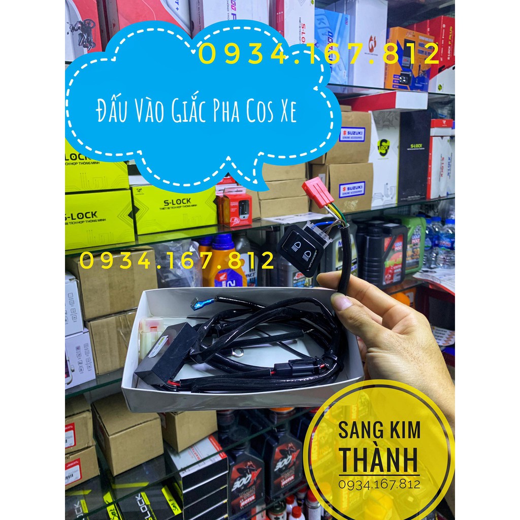 Mạch Passing Sh Cho Xe Air Blade 2012 2013 2014 2015 Tích Hợp Bật Tắt Đèn Trợ Sáng Và Bi Cầu Mini