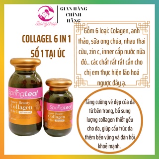 Viên collagen spring leaf inner beauty collagen 6-in-1, collagen 6 trong 1 úc hộp 90